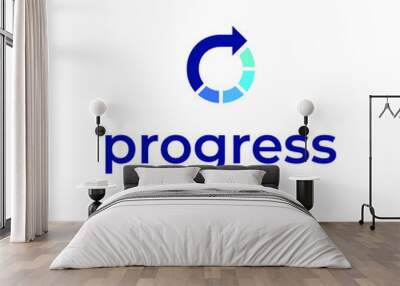 circle progress logo vector modern simple combination design concepts Wall mural