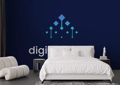 logo design modern advanced digital growth technology Wall mural