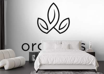 W nature leaf logo vector modern simple abstract combination design concepts Wall mural