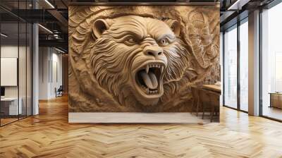 Exquisite 3d bear relief wallpaper   a stunning mural wall art choice for elegant interiors Wall mural