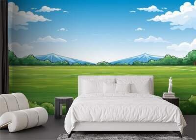 Picturesque natural grass soccer field landscape ideal for sports enthusiasts and outdoor activities Wall mural