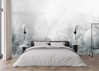 A blurry image of two planets and a cloud of smoke Wall mural