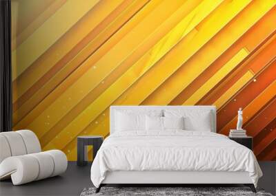 A yellow background with orange stripes Wall mural