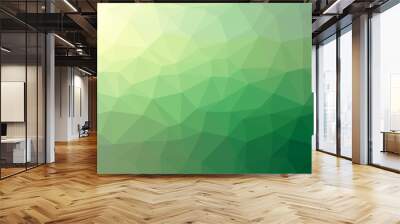 Green geometric triangle low poly style gradient graphic background, vector clear template for business design Wall mural