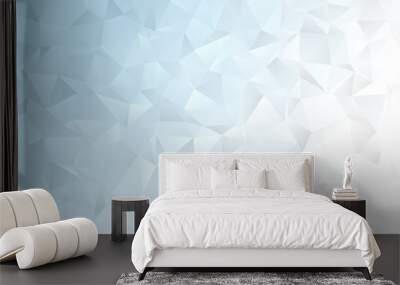 Light blue abstract polygonal background, vector illustration template Wall mural