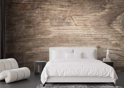 Old grunge dark textured wood background Wall mural