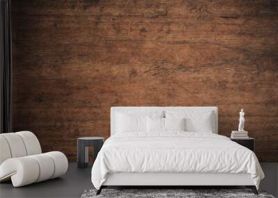 old grunge dark textured wooden background,the surface of the old brown wood texture,top view brown  Wall mural