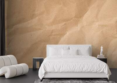 Recycle brown paper crumpled texture,Old paper surface for background. Wall mural