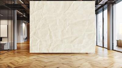 Recycle brown paper crumpled texture , Old paper surface for background Wall mural