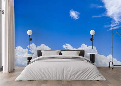 Blue sky with white clouds in fresh day. Wall mural