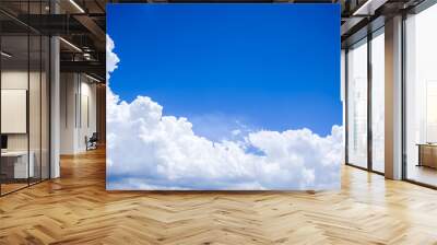 Blue sky with white clouds in fresh day. Wall mural