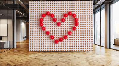 Hearts laid out by mosaic elements. Valentine's Day greeting card Wall mural