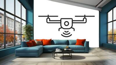 Drone with WiFi sing icon  Wall mural