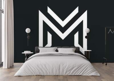 M letter liner logo design	 Wall mural