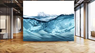 Sea water surface cut out, transparent background, PNG. Wall mural