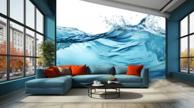 Sea water surface cut out, transparent background, PNG. Wall mural