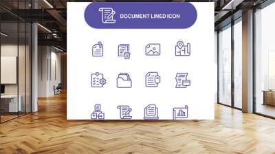 set of documents vector line icons , file vector icon Wall mural