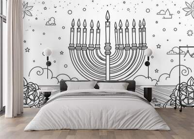 Hanukkah Coloring Pag Wall mural