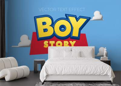 boy story text effect style, EPS editable text effect Wall mural