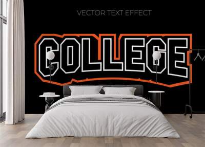 college editable text effect style, EPS editable text effect Wall mural