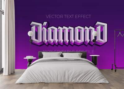 Diamond text effect style, EPS editable text effect Wall mural