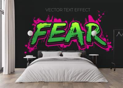 fear editable text effect style, EPS editable text effect Wall mural