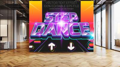 step dance editable text effect style, EPS editable text effect Wall mural