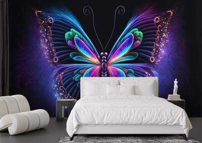 magic butterfly created with Generative AI technology Wall mural