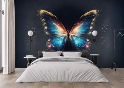 magic butterfly created with Generative AI technology Wall mural