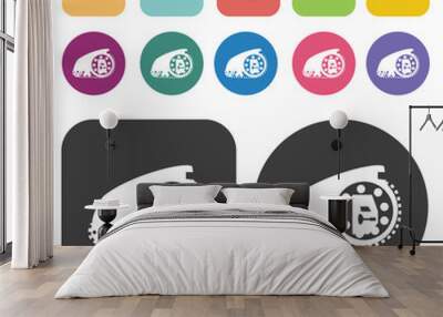 cannon icons set. round and rectangle colourful 12 buttons. vect Wall mural