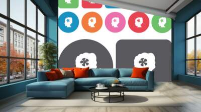 Spa icons set. Round and rectangle colourful 12 buttons. Illustr Wall mural