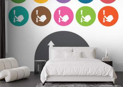 touchpad scroll icons set. round colourful 12 buttons. vector il Wall mural