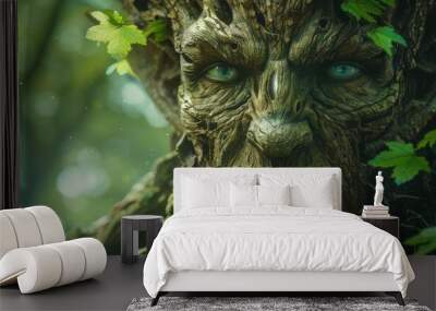 Forest Guardian A humanoid tree spirit protecting the ancient woods with nature magic Wall mural