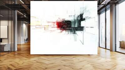 Abstract Geometric Digital Art: Futuristic Technology Design Wall mural