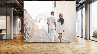 Happy young couple on Santorini Wall mural