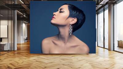 sensual lady with diamond earring Wall mural