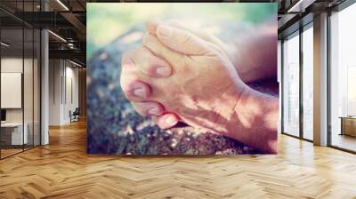 Hands folded in prayer Wall mural