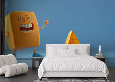 The big cheese with a cheesy grin, Generative AI Wall mural