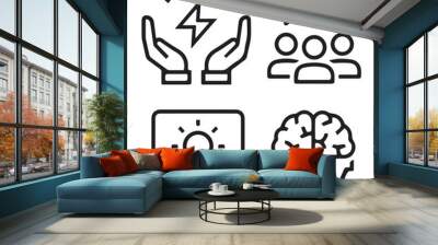 Knowledge thin line icon vector set Wall mural