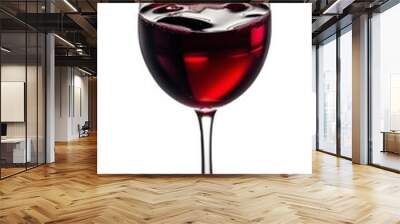 Red wine glass isolated on transparent background Wall mural