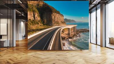 Scenic and sunny day on the Sea Cliff Bridge Wall mural