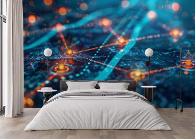 Distribution center and communication network concept. Wall mural