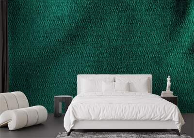 Dark green fabric cloth polyester texture and textile background Wall mural