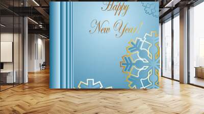 festive blue background with snowflake Wall mural