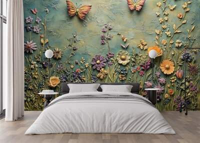 3d stucco art picture with design Wall mural