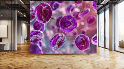 A vector representation of Non-Hodgkin's Lymphoma cells, science, detailed Wall mural