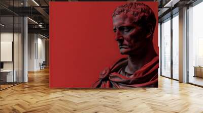 red background exuding power. sculpture Cicero banner Wall mural