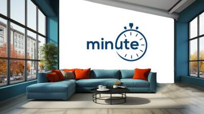 minute logo lettering design template Wall mural