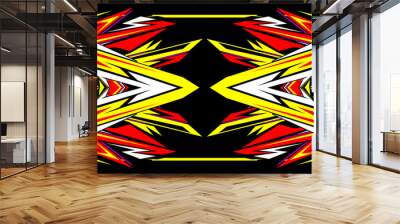 abstract racing background vector design, car decal with unique line pattern and bright color combination Wall mural