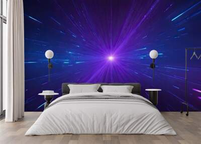 Creative glowing purple metaverse space background Wall mural